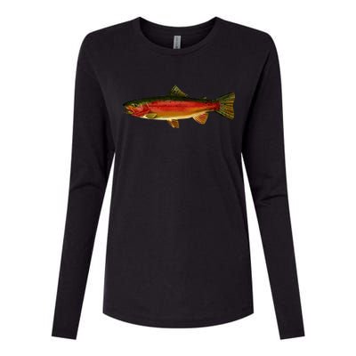 Wildlife - Rainbow Trout Side Womens Cotton Relaxed Long Sleeve T-Shirt