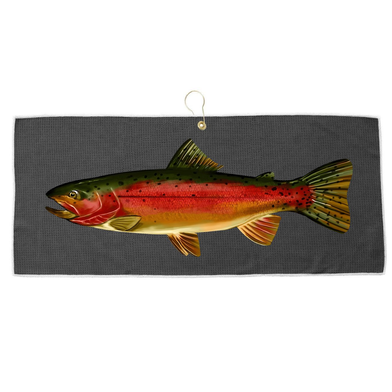 Wildlife - Rainbow Trout Side Large Microfiber Waffle Golf Towel