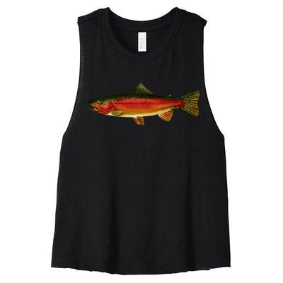 Wildlife - Rainbow Trout Side Women's Racerback Cropped Tank