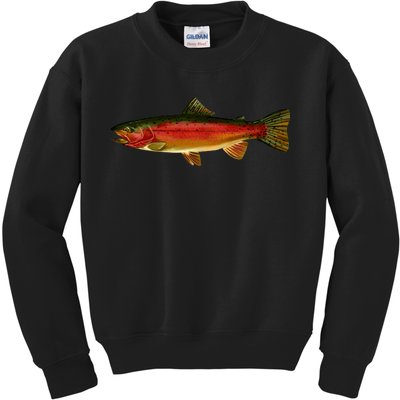 Wildlife - Rainbow Trout Side Kids Sweatshirt