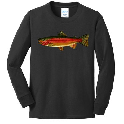 Wildlife - Rainbow Trout Side Kids Long Sleeve Shirt