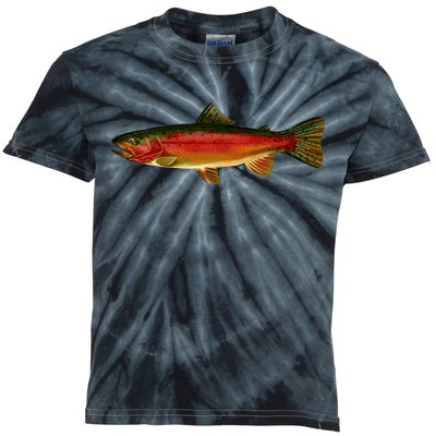 Wildlife - Rainbow Trout Side Kids Tie-Dye T-Shirt