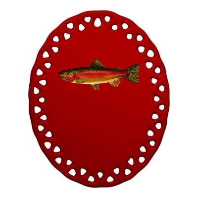 Wildlife - Rainbow Trout Side Ceramic Oval Ornament