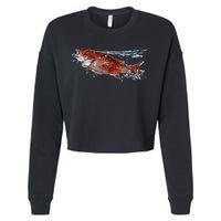 Wildlife - Red Snapper Surfacing Cropped Pullover Crew