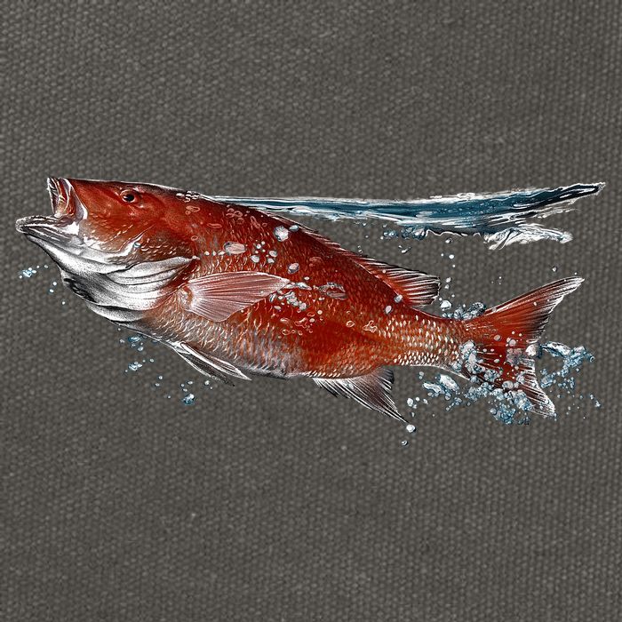 Wildlife - Red Snapper Surfacing Cotton Canvas Backpack