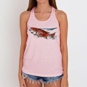 Wildlife - Red Snapper Surfacing Women's Knotted Racerback Tank