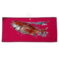 Wildlife - Red Snapper Surfacing Large Microfiber Waffle Golf Towel