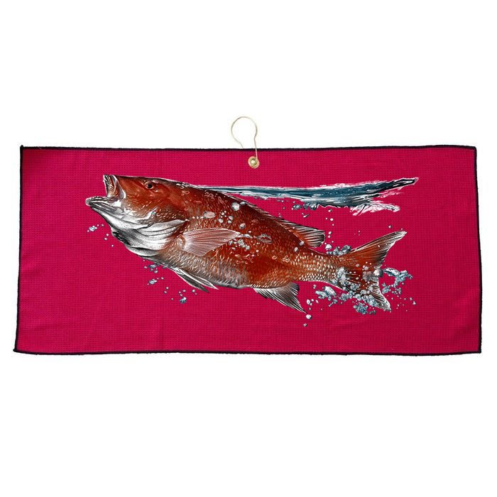 Wildlife - Red Snapper Surfacing Large Microfiber Waffle Golf Towel