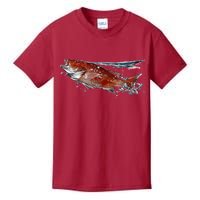 Wildlife - Red Snapper Surfacing Kids T-Shirt