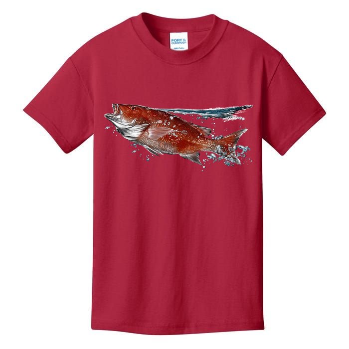Wildlife - Red Snapper Surfacing Kids T-Shirt