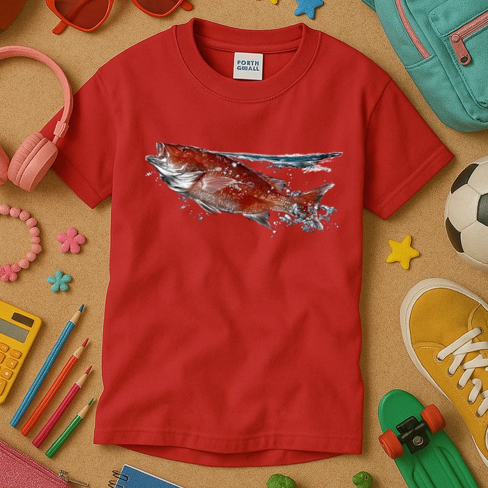 Wildlife - Red Snapper Surfacing Kids T-Shirt