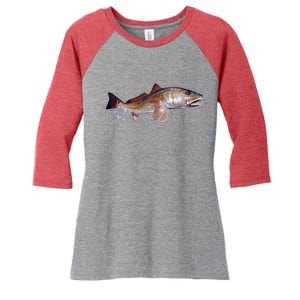 Wildlife - Redfish Women's Tri-Blend 3/4-Sleeve Raglan Shirt