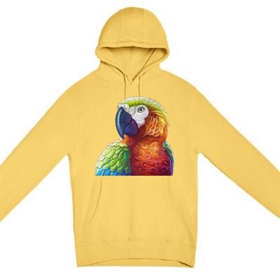 Wildlife - Scarlet Macaw Ara Parrot Premium Pullover Hoodie