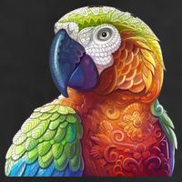 Wildlife - Scarlet Macaw Ara Parrot 7 Panel Mesh Trucker Snapback Hat