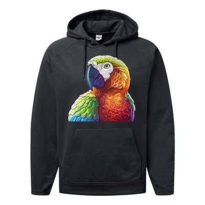 Wildlife - Scarlet Macaw Ara Parrot Performance Fleece Hoodie