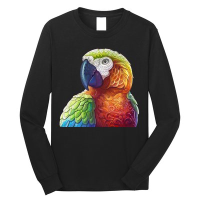 Wildlife - Scarlet Macaw Ara Parrot Long Sleeve Shirt