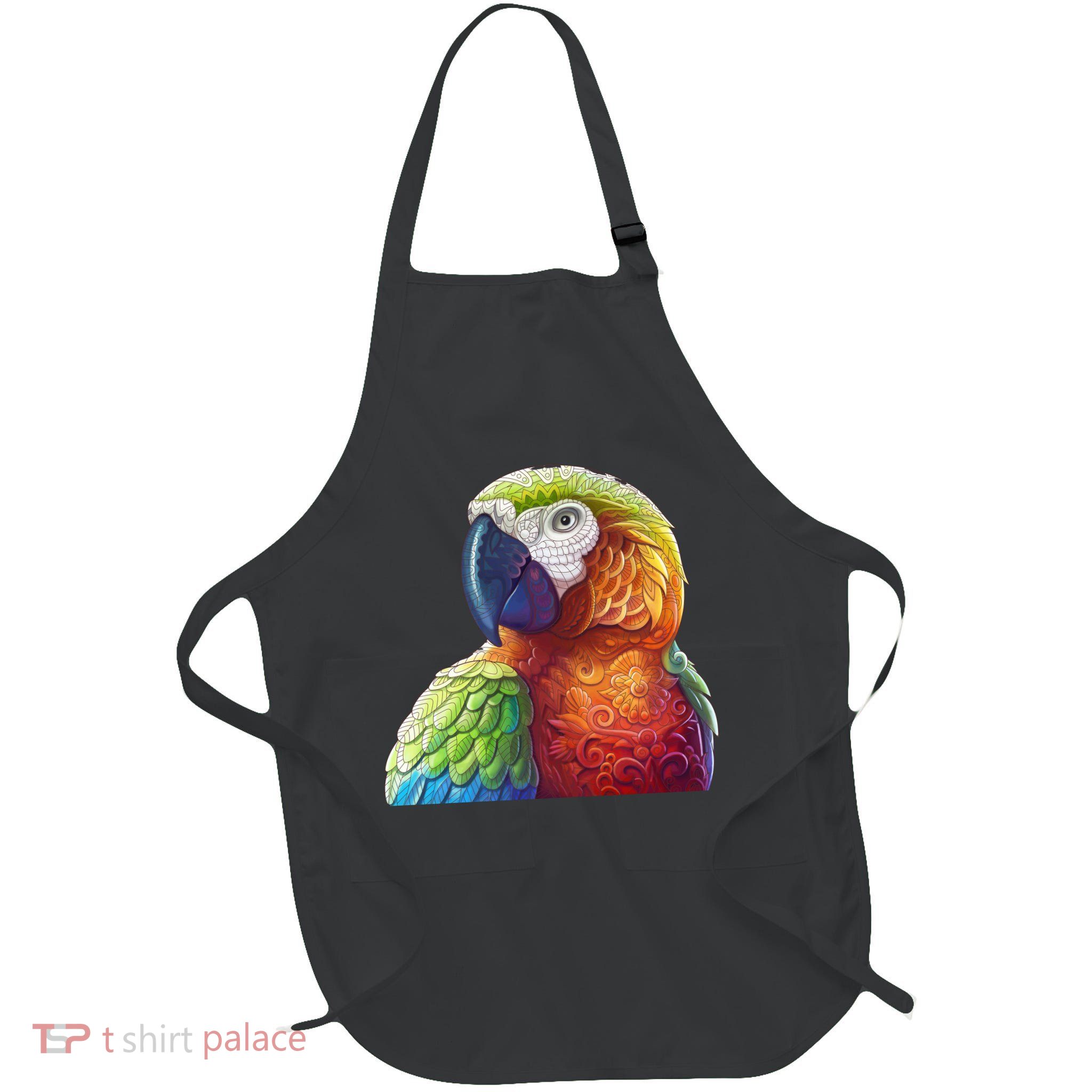 Wildlife - Scarlet Macaw Ara Parrot Full-Length Apron With Pockets