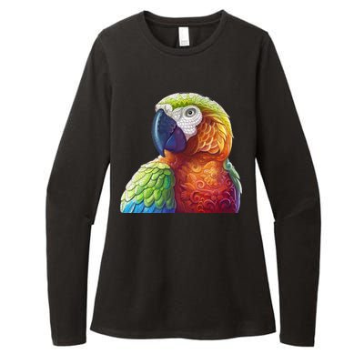 Wildlife - Scarlet Macaw Ara Parrot Womens CVC Long Sleeve Shirt