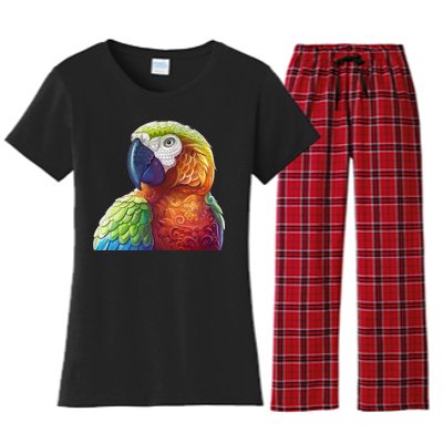 Wildlife - Scarlet Macaw Ara Parrot Women's Flannel Pajama Set