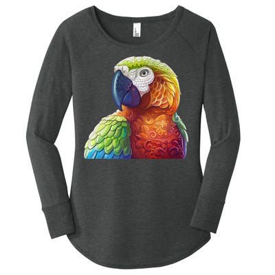 Wildlife - Scarlet Macaw Ara Parrot Women's Perfect Tri Tunic Long Sleeve Shirt