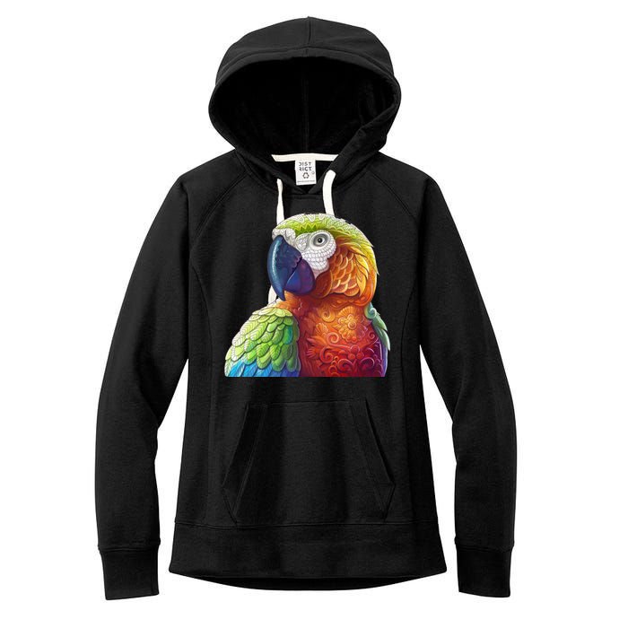 Wildlife - Scarlet Macaw Ara Parrot Women's Fleece Hoodie