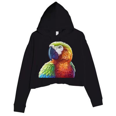 Wildlife - Scarlet Macaw Ara Parrot Crop Fleece Hoodie