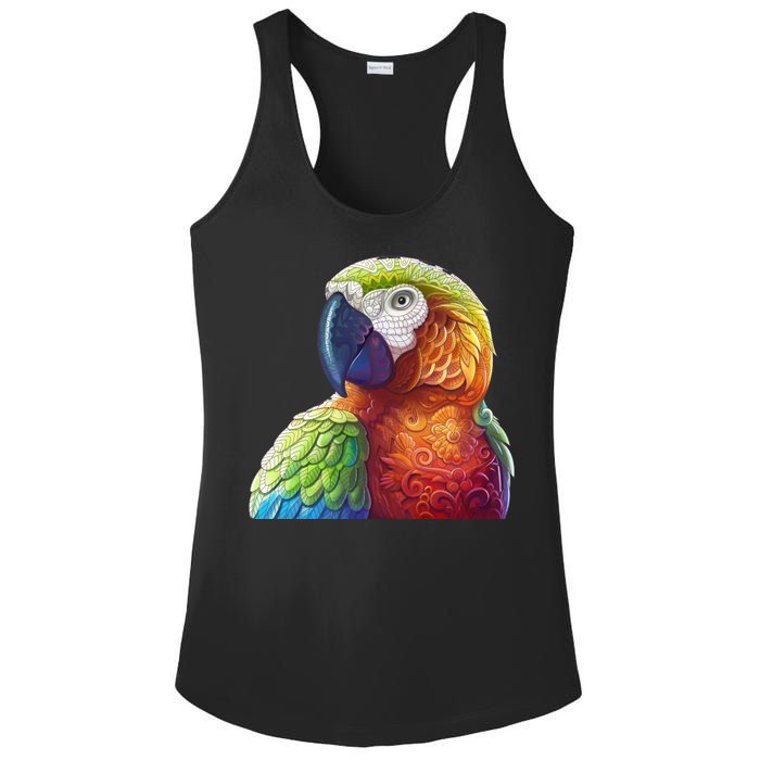 Wildlife - Scarlet Macaw Ara Parrot Ladies PosiCharge Competitor Racerback Tank