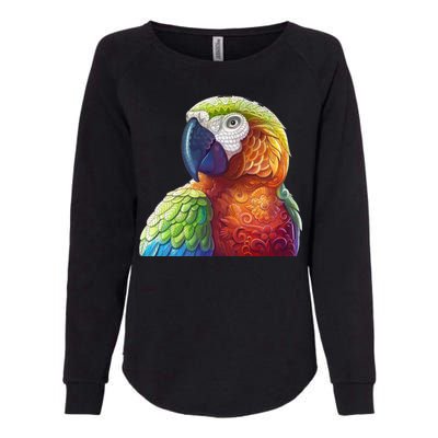 Wildlife - Scarlet Macaw Ara Parrot Womens California Wash Sweatshirt