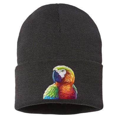 Wildlife - Scarlet Macaw Ara Parrot Sustainable Knit Beanie