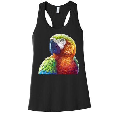 Wildlife - Scarlet Macaw Ara Parrot Women's Racerback Tank