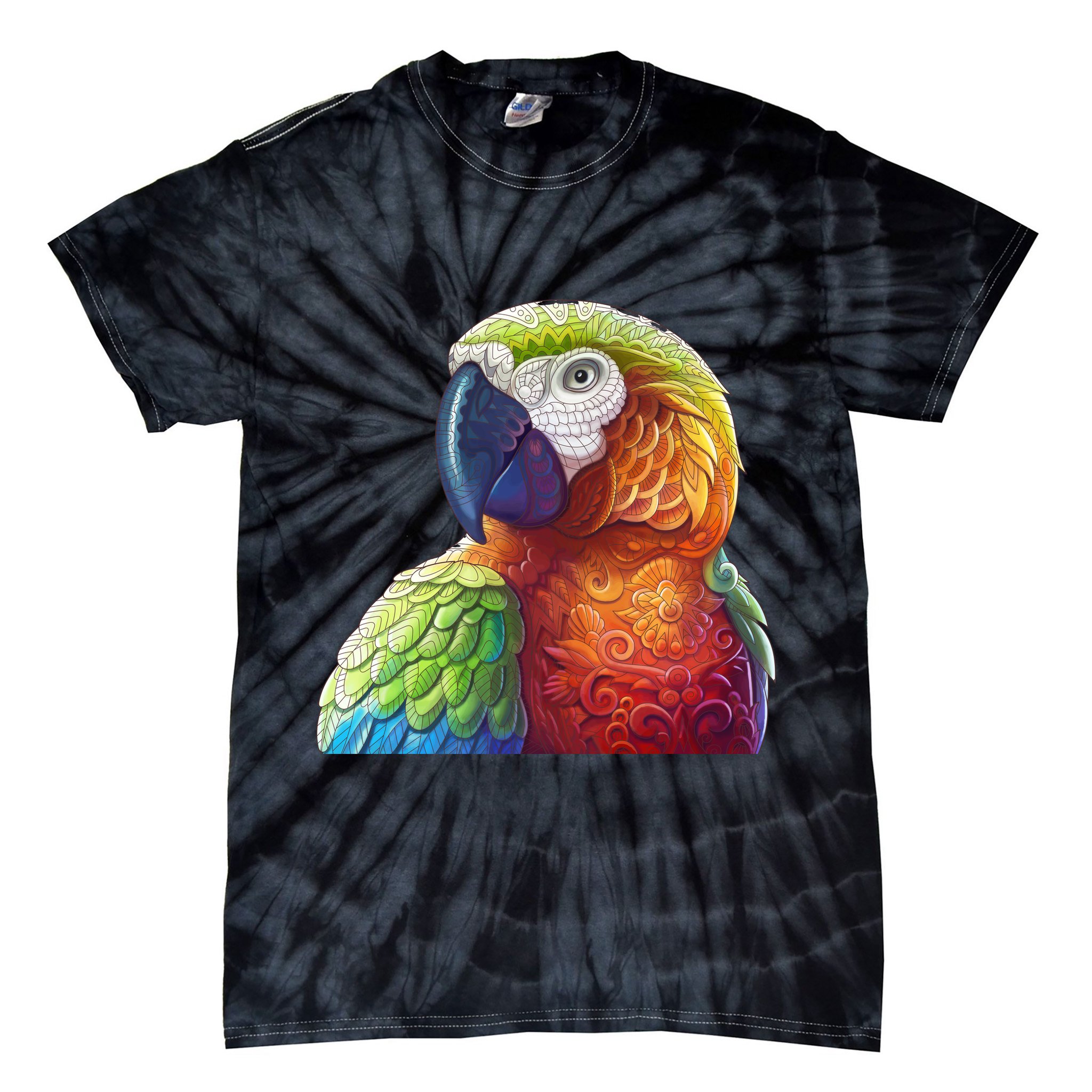 Wildlife - Scarlet Macaw Ara Parrot Tie-Dye T-Shirt