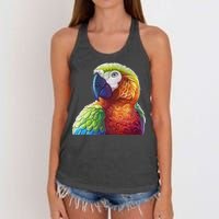 Wildlife - Scarlet Macaw Ara Parrot Women's Knotted Racerback Tank