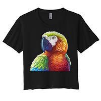 Wildlife - Scarlet Macaw Ara Parrot Women's Crop Top Tee