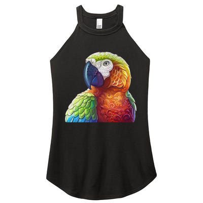 Wildlife - Scarlet Macaw Ara Parrot Women's Perfect Tri Rocker Tank