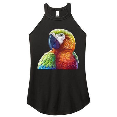 Wildlife - Scarlet Macaw Ara Parrot Women's Perfect Tri Rocker Tank