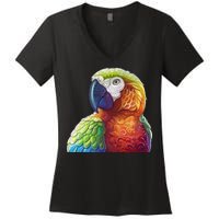 Wildlife - Scarlet Macaw Ara Parrot Women's V-Neck T-Shirt