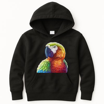 Wildlife - Scarlet Macaw Ara Parrot Kids Hoodie