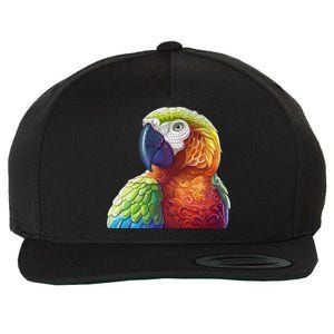 Wildlife - Scarlet Macaw Ara Parrot Wool Snapback Cap