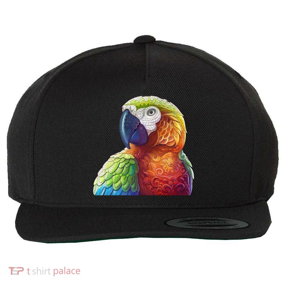 Wildlife - Scarlet Macaw Ara Parrot Wool Snapback Cap