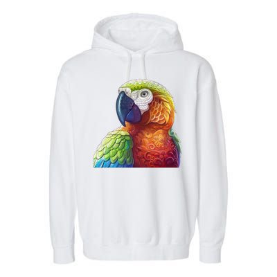 Wildlife - Scarlet Macaw Ara Parrot Garment-Dyed Fleece Hoodie