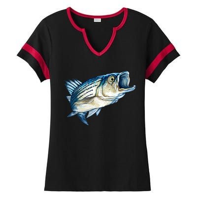 Wildlife - Striped Bass Ladies Halftime Notch Neck Tee