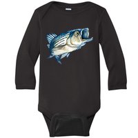 Wildlife - Striped Bass Baby Long Sleeve Bodysuit