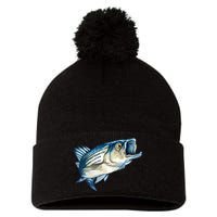 Wildlife - Striped Bass Pom Pom 12in Knit Beanie