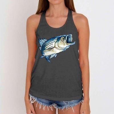 Wildlife - Striped Bass Women's Knotted Racerback Tank