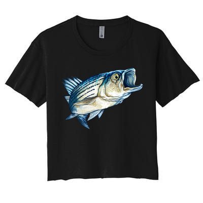 Wildlife - Striped Bass Women's Crop Top Tee