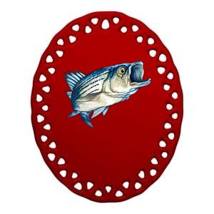 Wildlife - Striped Bass Ceramic Oval Ornament