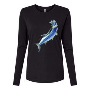 Wildlife - Tarpon Womens Cotton Relaxed Long Sleeve T-Shirt