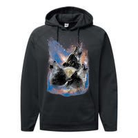 Wildlife - Three Space Wolves Performance Fleece Hoodie