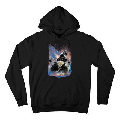 Wildlife - Three Space Wolves Hoodie