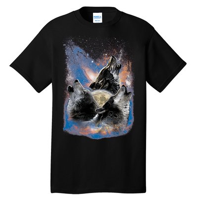 Wildlife - Three Space Wolves Tall T-Shirt